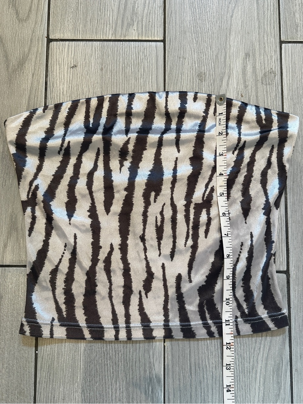 Papillon Blanc Strapless Zebra-Print Tube Top - Black & White